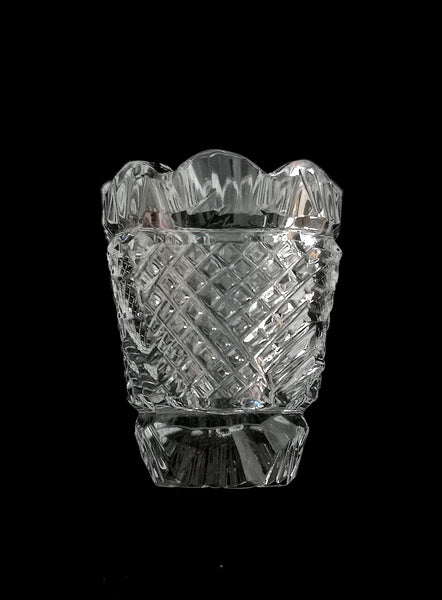 Square Shaped Diamond Cut Vase