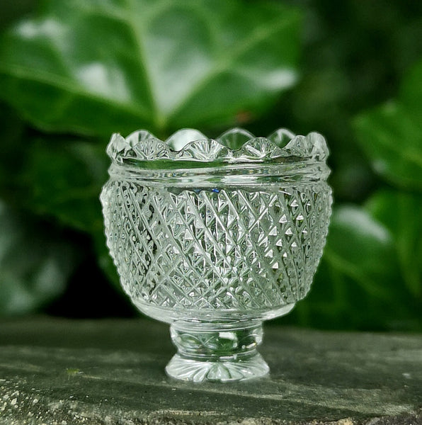 Diamond Cut Footed Vase